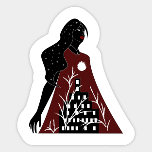 The city lady Sticker